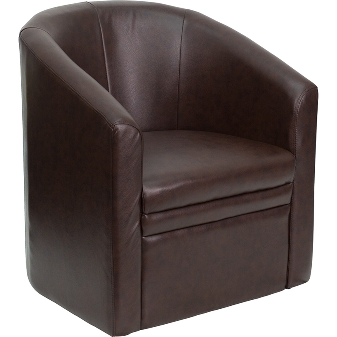 Flash Furniture Brown LeatherSoft Barrel-Shaped Guest Chair GO-S-03-BN-FULL-GG